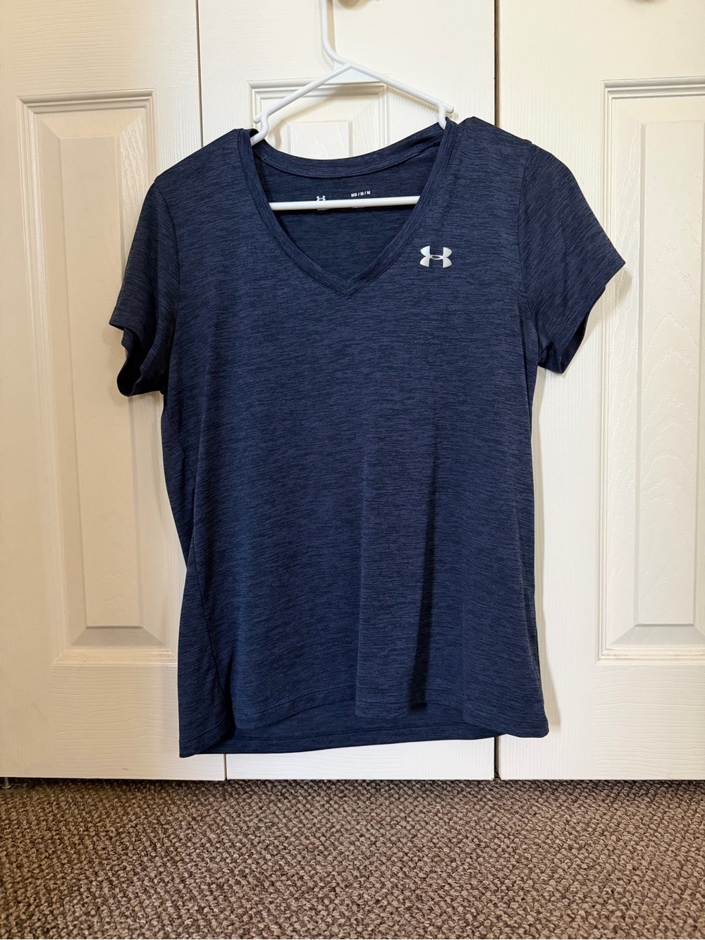 Under Armour Women's Heather Navy V-Neck Athletic Tee